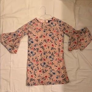 Girls Tunic style lined dress with bell sleeves